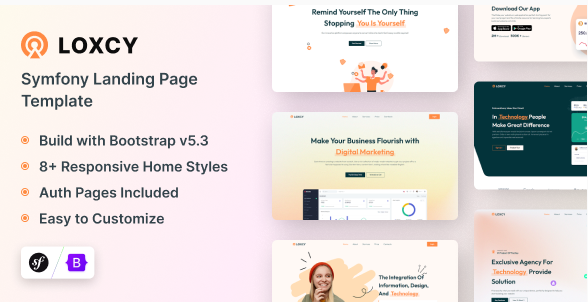 Loxcy – Symfony 7 Bootstrap Landing Template