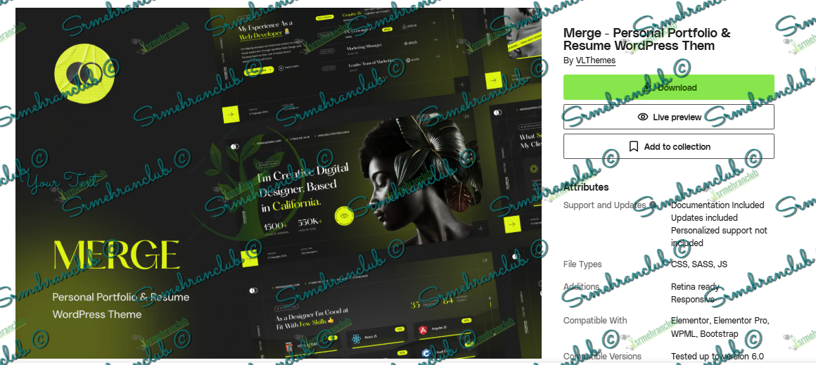 Merge WordPress Theme – Portfolio & Resume Free Download