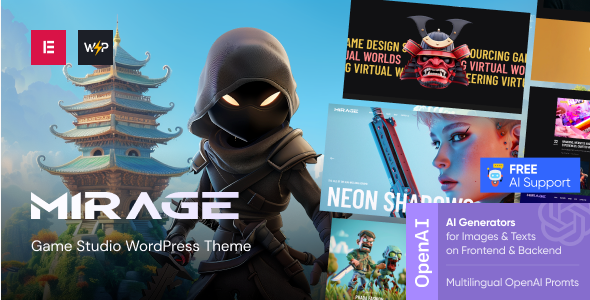 Mirage - Video Game Development Studio WordPress Theme