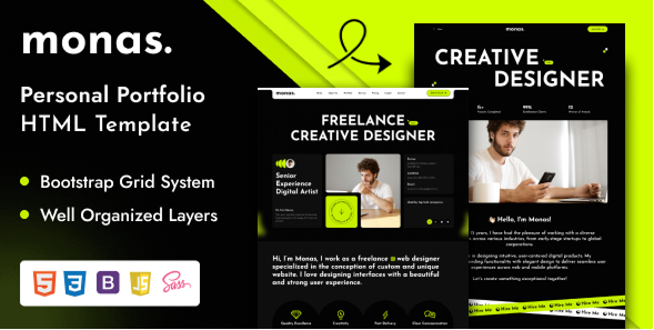 Monas - Personal Portfolio Html Template