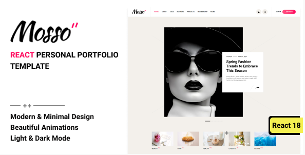 Mosso - React Js Personal Portfolio Template