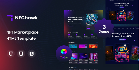 NFChawk - NFT Marketplace HTML Template