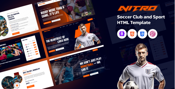 Nitro HTML Template – Soccer club and sports website design