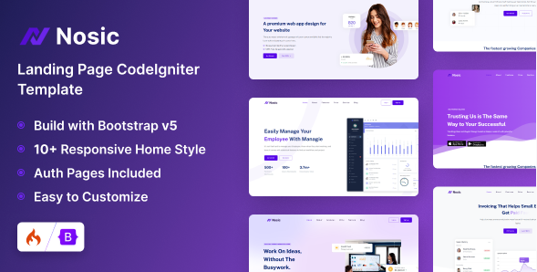 Nosic – CodeIgniter 4 Landing Page Template