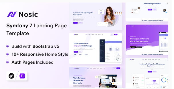Nosic - Symfony Responsive Landing Page Template