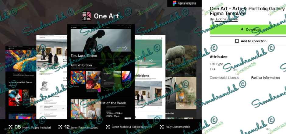 One Art - Arts & Portfolio Gallery Figma Template