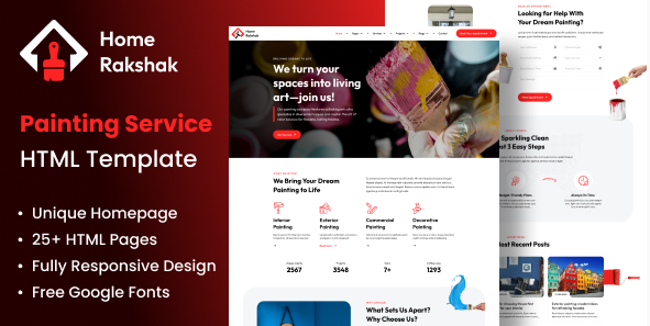 Painting Service HTML Template - Home Rakshak