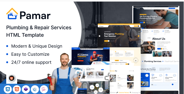 Pamar - Plumbing & Repair Service HTML Template