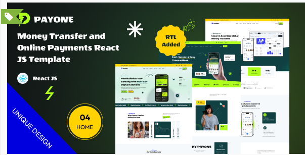 PayOne - React Js - Money transfer online payment