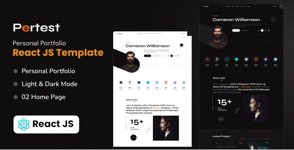 Pertest – React Personal Portfolio Template