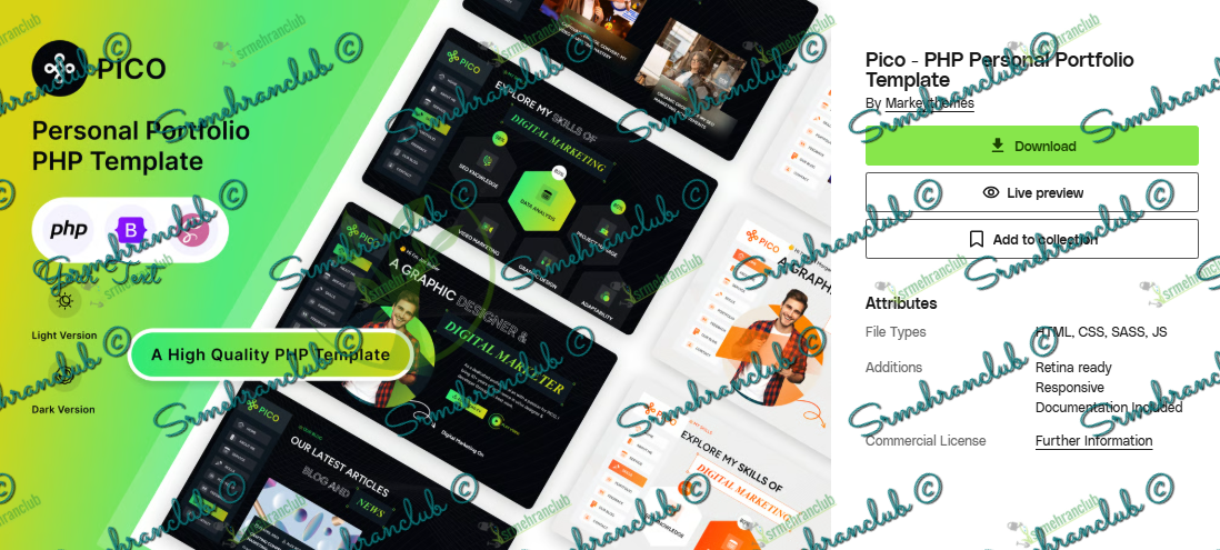 Pico PHP Personal Portfolio Template Free Download