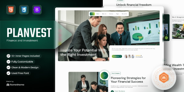 Plantvest - Finance & Investment HTML Template