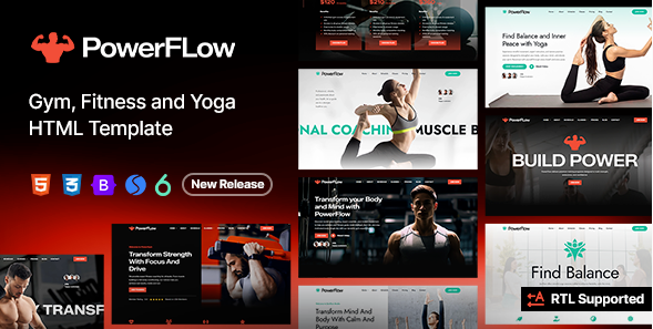 PowerFlow - Gym Fitness and Yoga Website Template