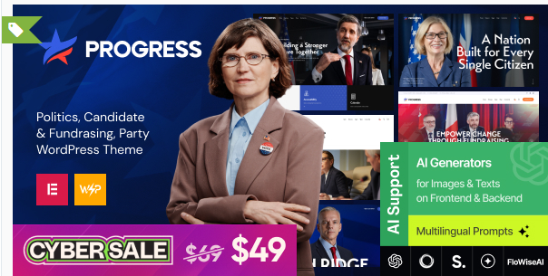 Progress - Politics, Candidate & Fundraising WordPress Theme