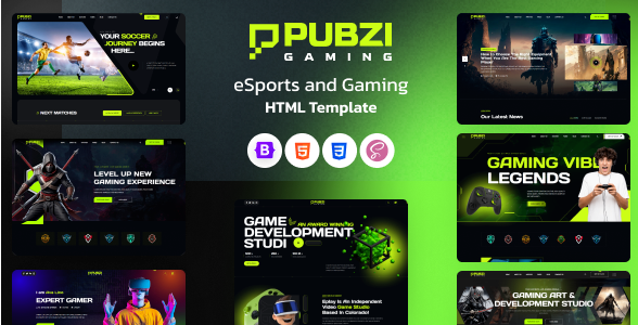 Pubzi – eSports and Gaming HTML Template