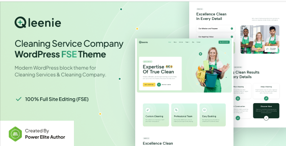 Qleenie – Cleaning Service Company WordPress Theme