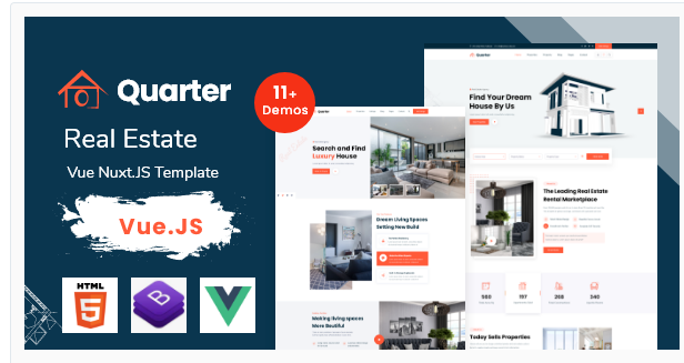 Quarter - Real Estate Vue Nuxt Js Template