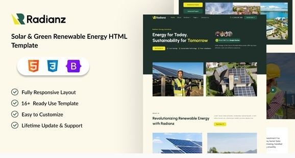 Radianz - Solar & Green Renewable HTML Template