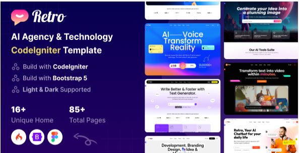 Retro - AI Agency & Technology CodeIgniter Templat