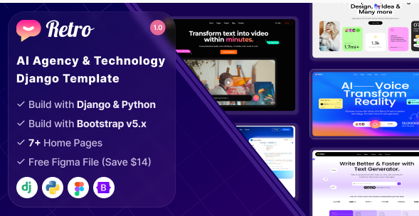 Retro - AI Agency & Technology Django Template