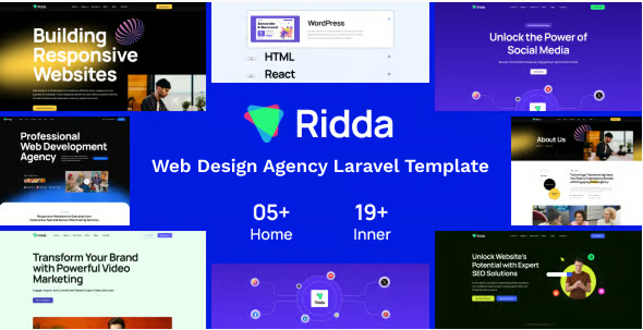 Ridda - Web Design Agency Laravel Template