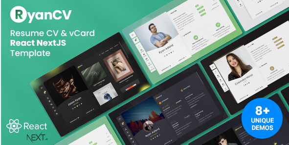 RyanCV - Personal Portfolio Resume React Template