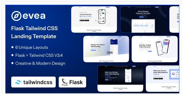 Evea - Flask App Landing Page Template