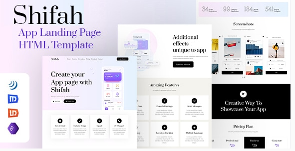Shifah - One Page App Landing Page Template