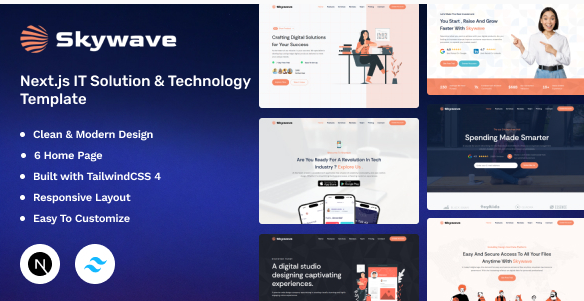 Skywave - Next.js Technology TailwindCSS Template