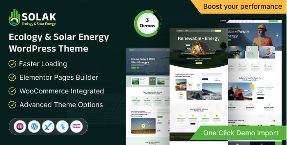 Solak - Ecology & Solar Energy WordPress Theme