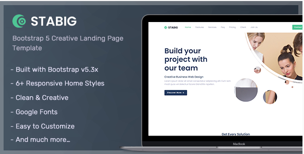 Stabig – Bootstrap5 Creative Landing Page Template