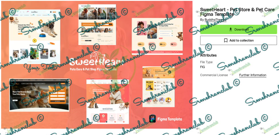 SweetHeart - Pet Store & Pet Care Figma Template