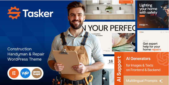 Tasker - Construction Handyman & Repair WordPress Theme