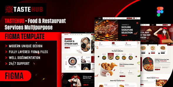 Tastehub - Food & Restaurant Figma Template