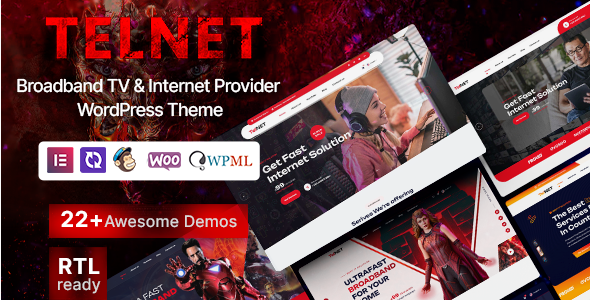 Telnet - Broadband TV & Internet Provider Theme