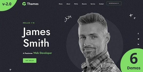 Thames - One Page Personal Portfolio React Next Js