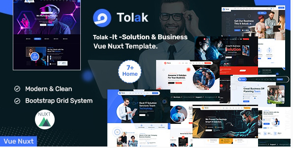 Tolak - IT Solution & Business Vue NuxtJS Template
