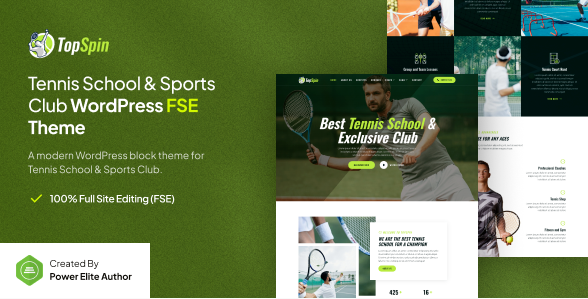 TopSpin – Tennis School & Sports Club WP Theme