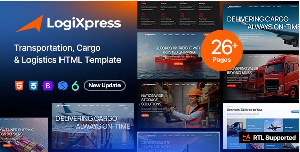 Transportation, Cargo & Logistics Website Template