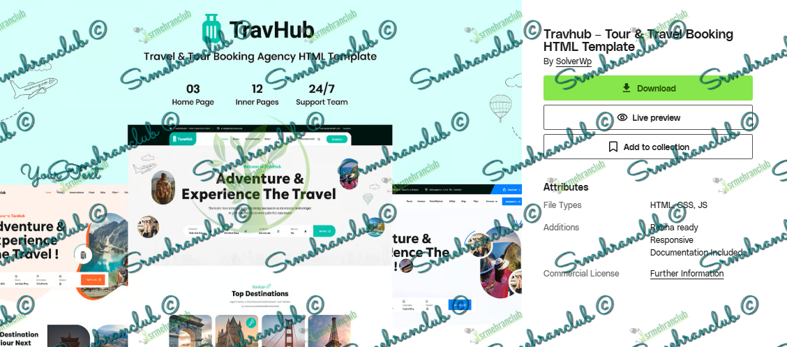 Travhub Tour & Travel Booking HTML Template Free Download