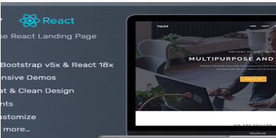 Tulsy – Multipurpose React Bootstrap Landing Page