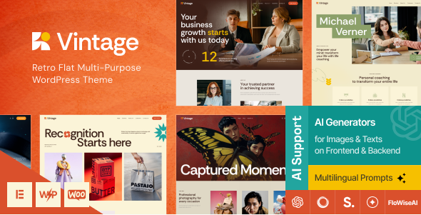 Vintage - Retro Flat Multi-Purpose WordPress Theme