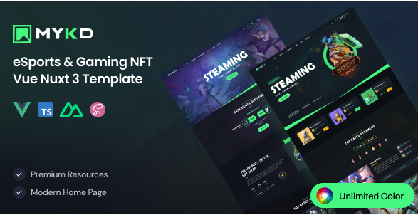 Vue Nuxt 3 eSports and Gaming NFT Template