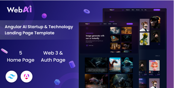 WebAi - AI Startup & Technology Angular Landing