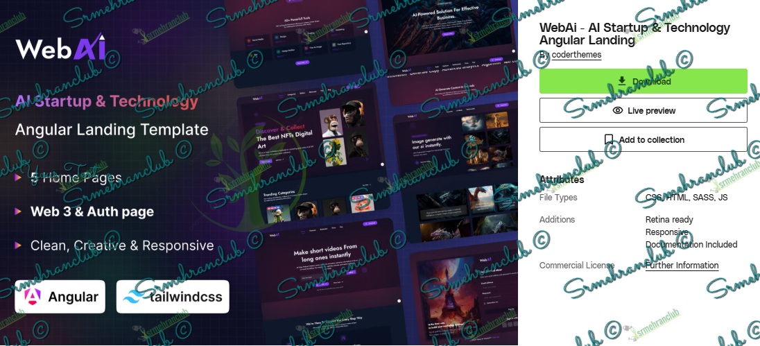 WebAi AI Startup Technology Angular Landing Free Download