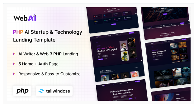 WebAi - AI Startup & Technology PHP Landing