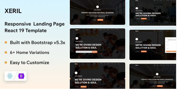 Xeril – React One-Page Landing Template