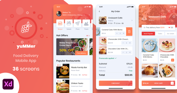 Yummer – Food Delivery App (React + PWA + CMS)
