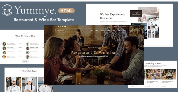 Yummye - Restaurant & Wine Bar Template