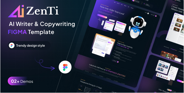 Zenti _ AI Writing & Video Generator Figma Templat